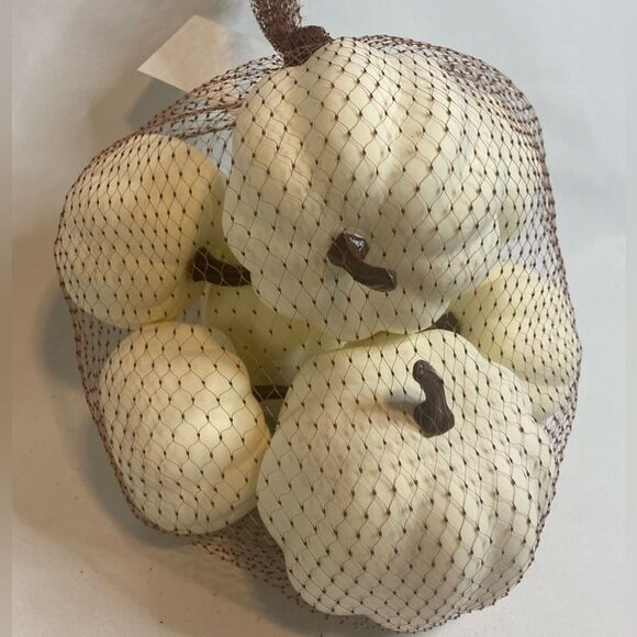 7pc Off White Pumpkins Gourds Fall Thanksgiving Tiered Tray Table Decor Crafts - Picture 1 of 4